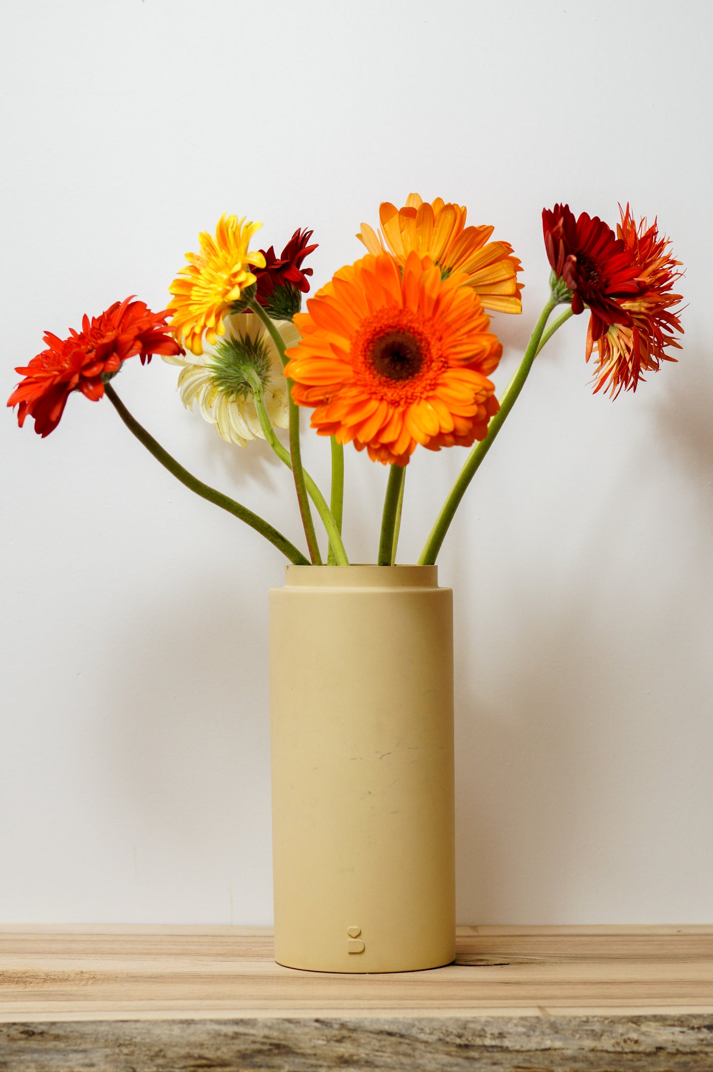 Sand colored concrete vase - EXPRESSIF