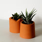 Terracotta colored concrete plant pots - DUO